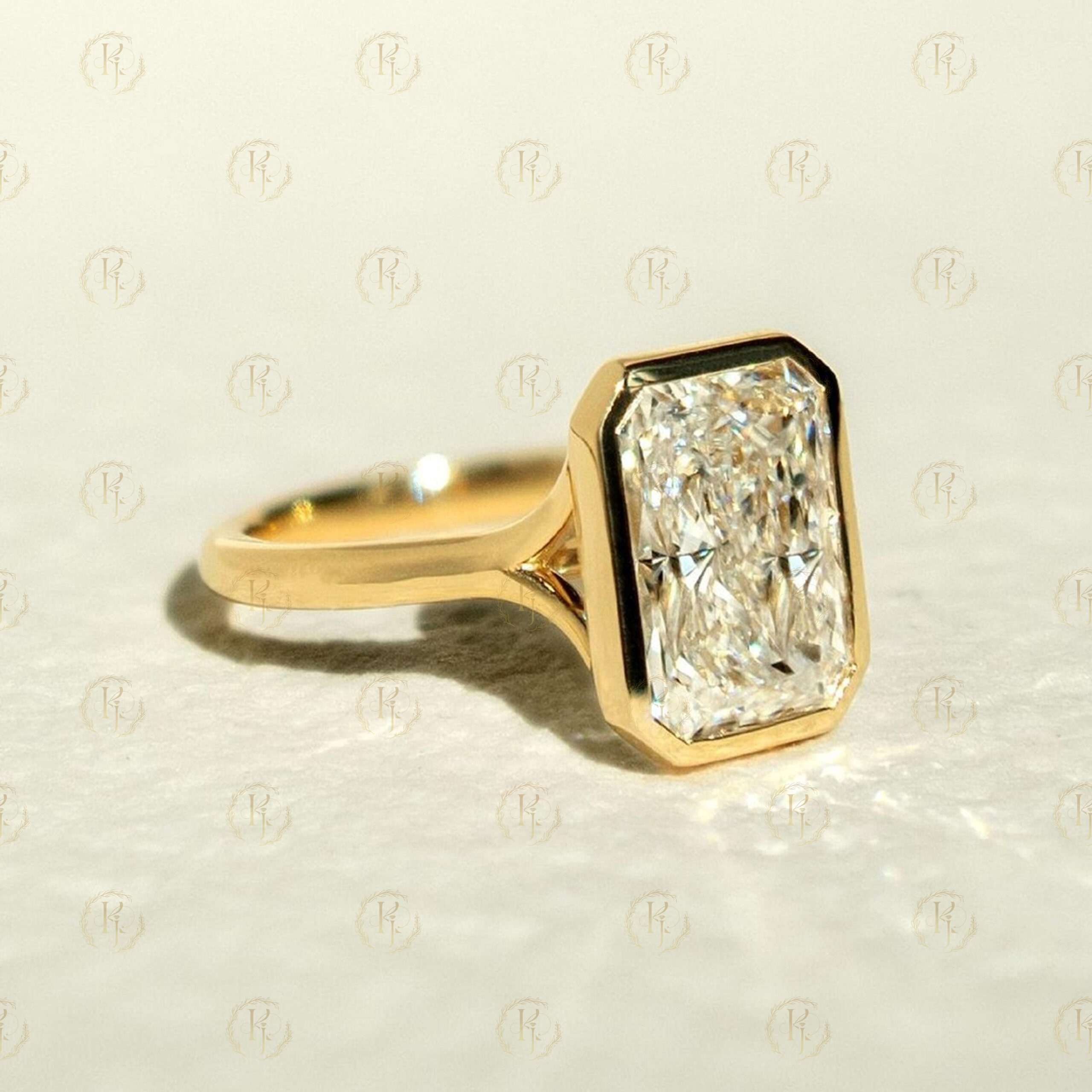 2 CT Cushion Cut Diamond Bezel Set Ring - Image 4