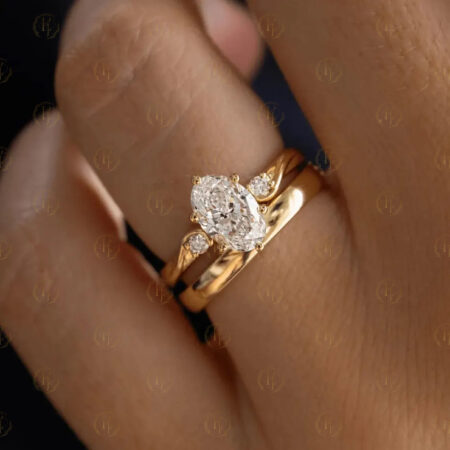 2ct Oval Shape Diamond Ring two in one yellow tone