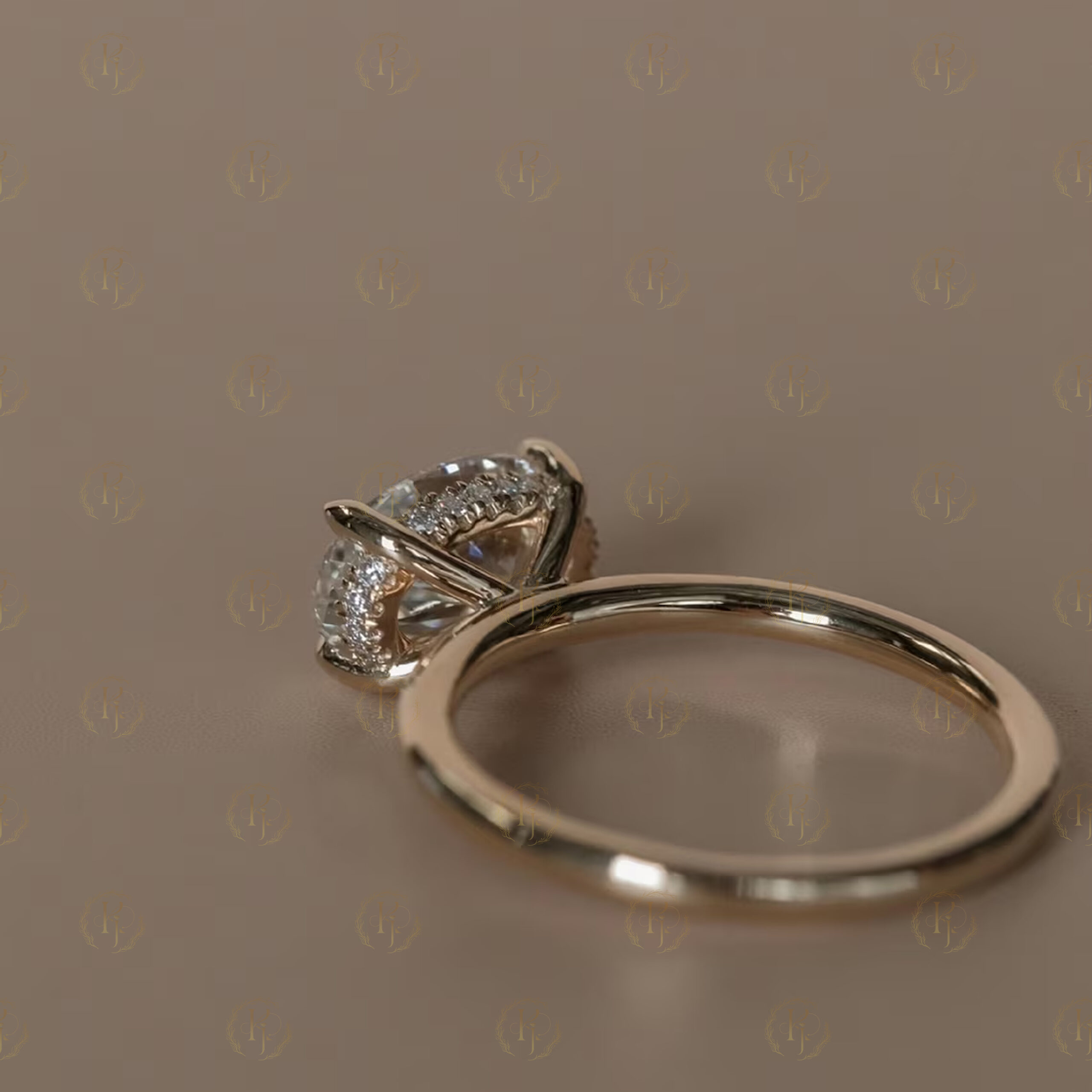 2ct Oval Shape Diamond Ring 2 in 1 yellow tone - Image 3