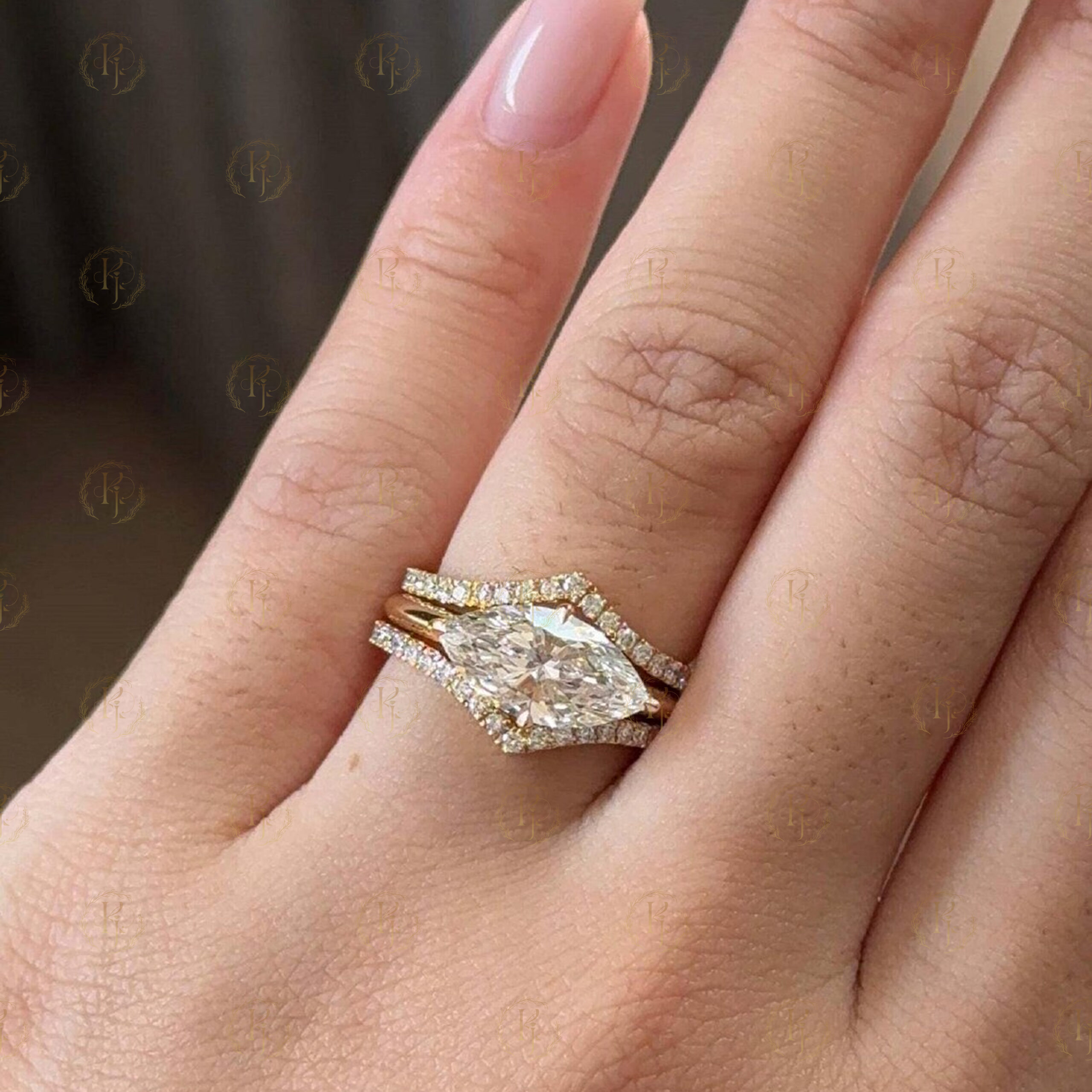 Mercury Diamond 3 in 1 classic Ring with yellow tone for daily wear - Image 3