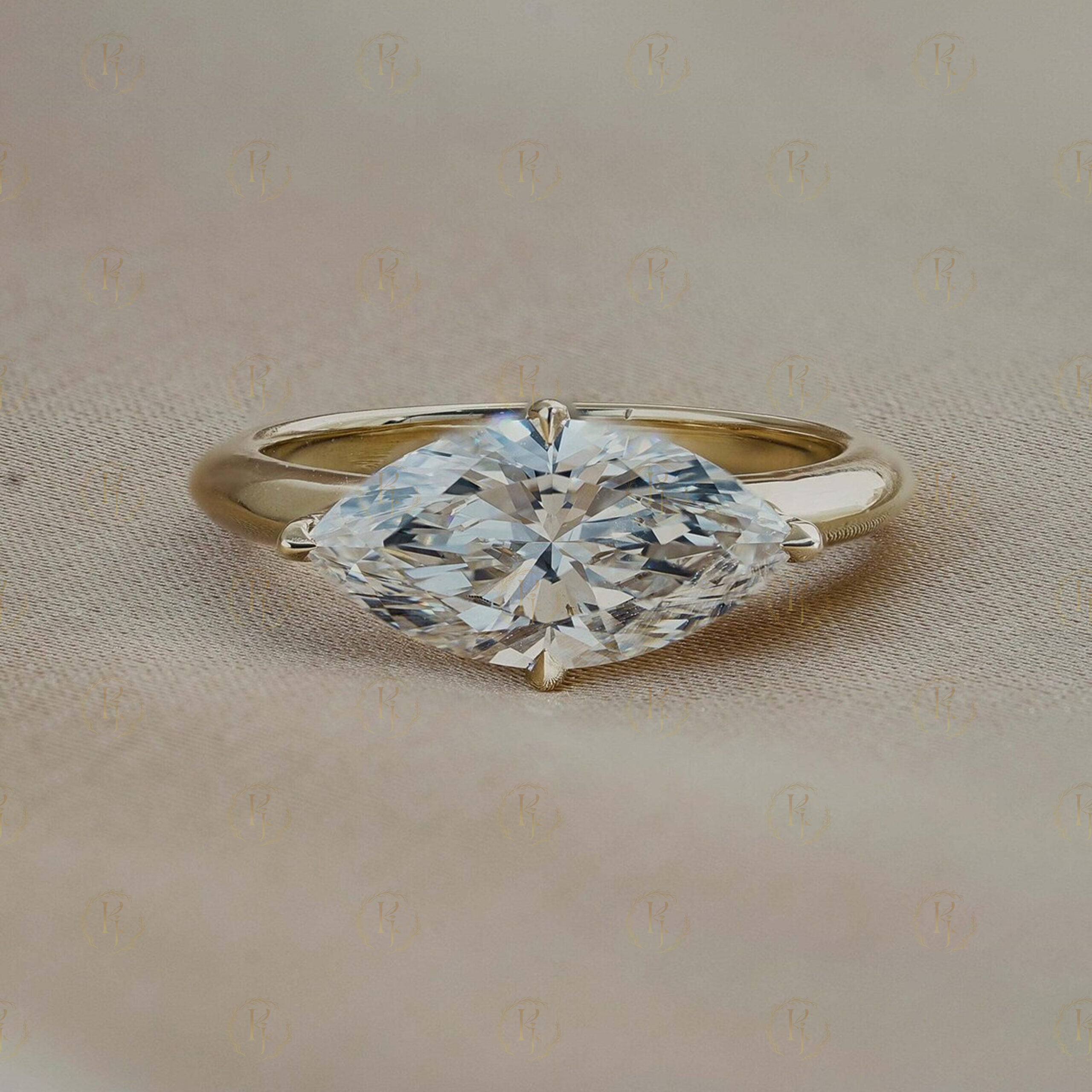 Mercury Diamond 3 in 1 classic Ring with yellow tone for daily wear - Image 6