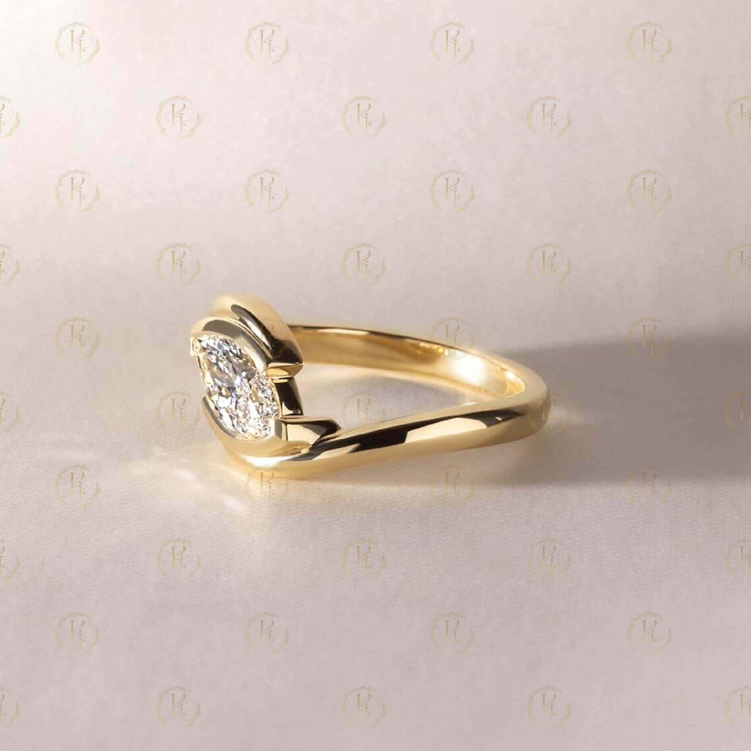 Mercury Diamond Ring with Yellow tone for daily wear - Image 5