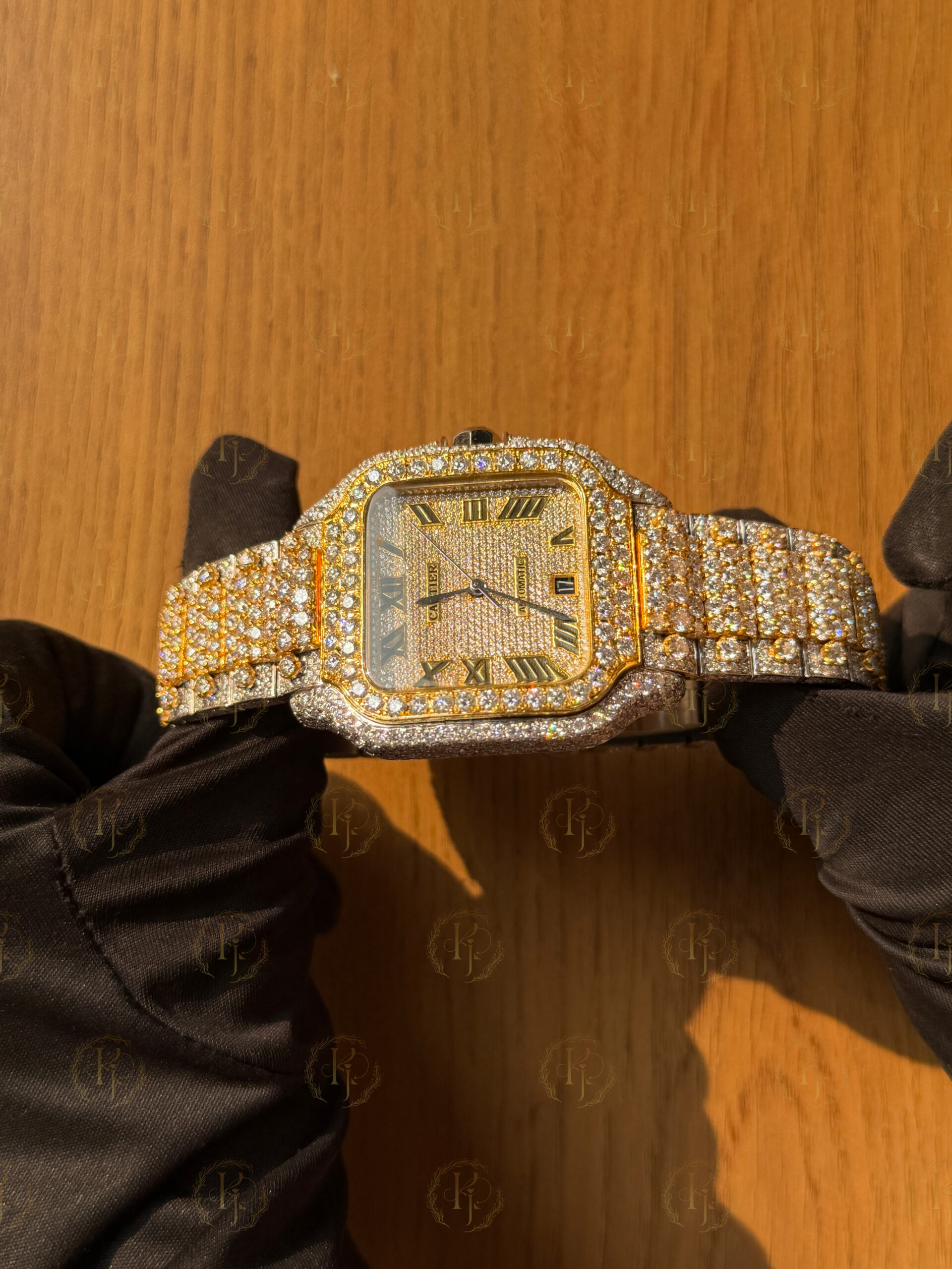 Cartier Santos Yellow White with Collet Band - Image 5