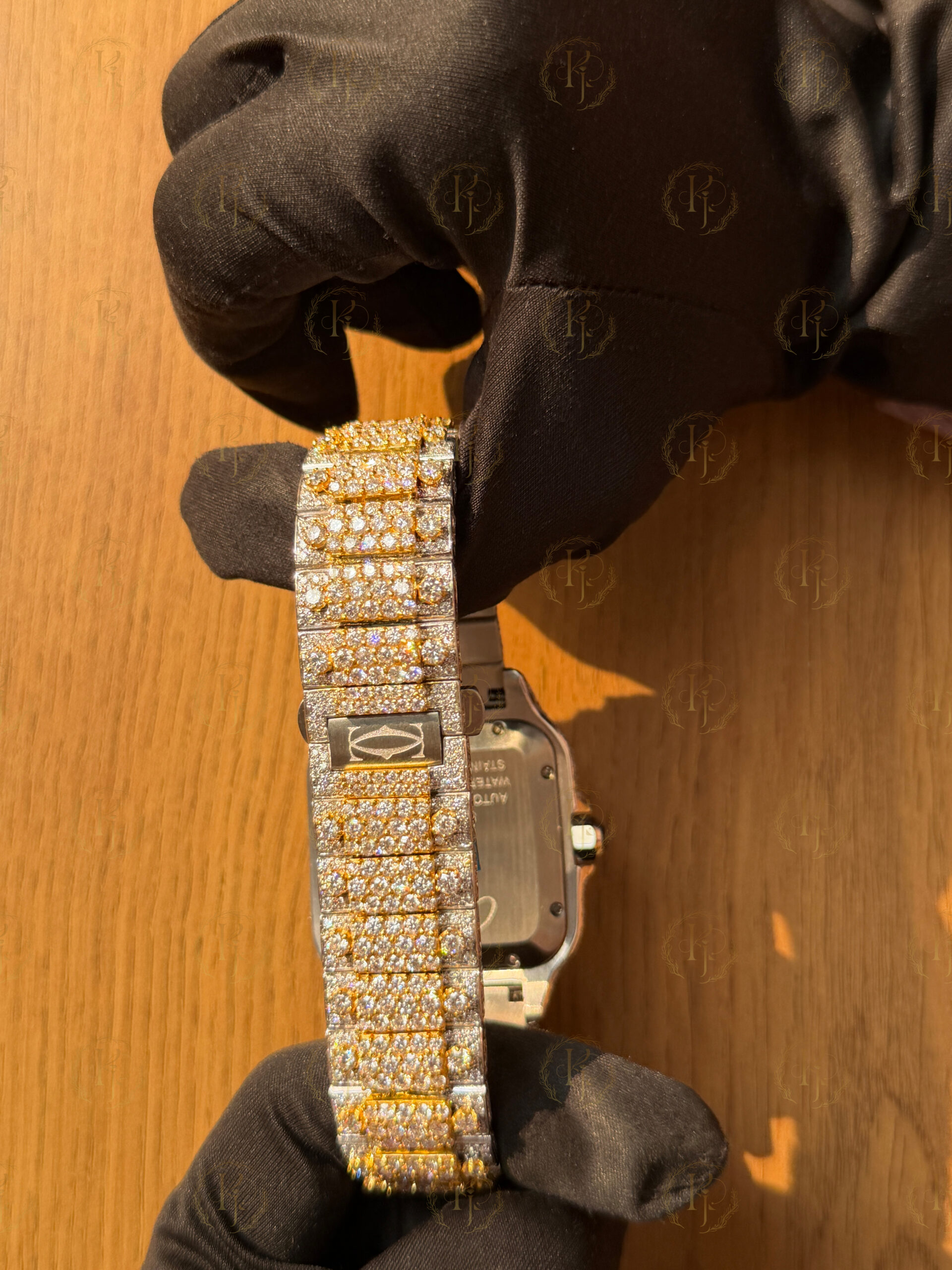 Cartier Santos Yellow White with Collet Band - Image 7