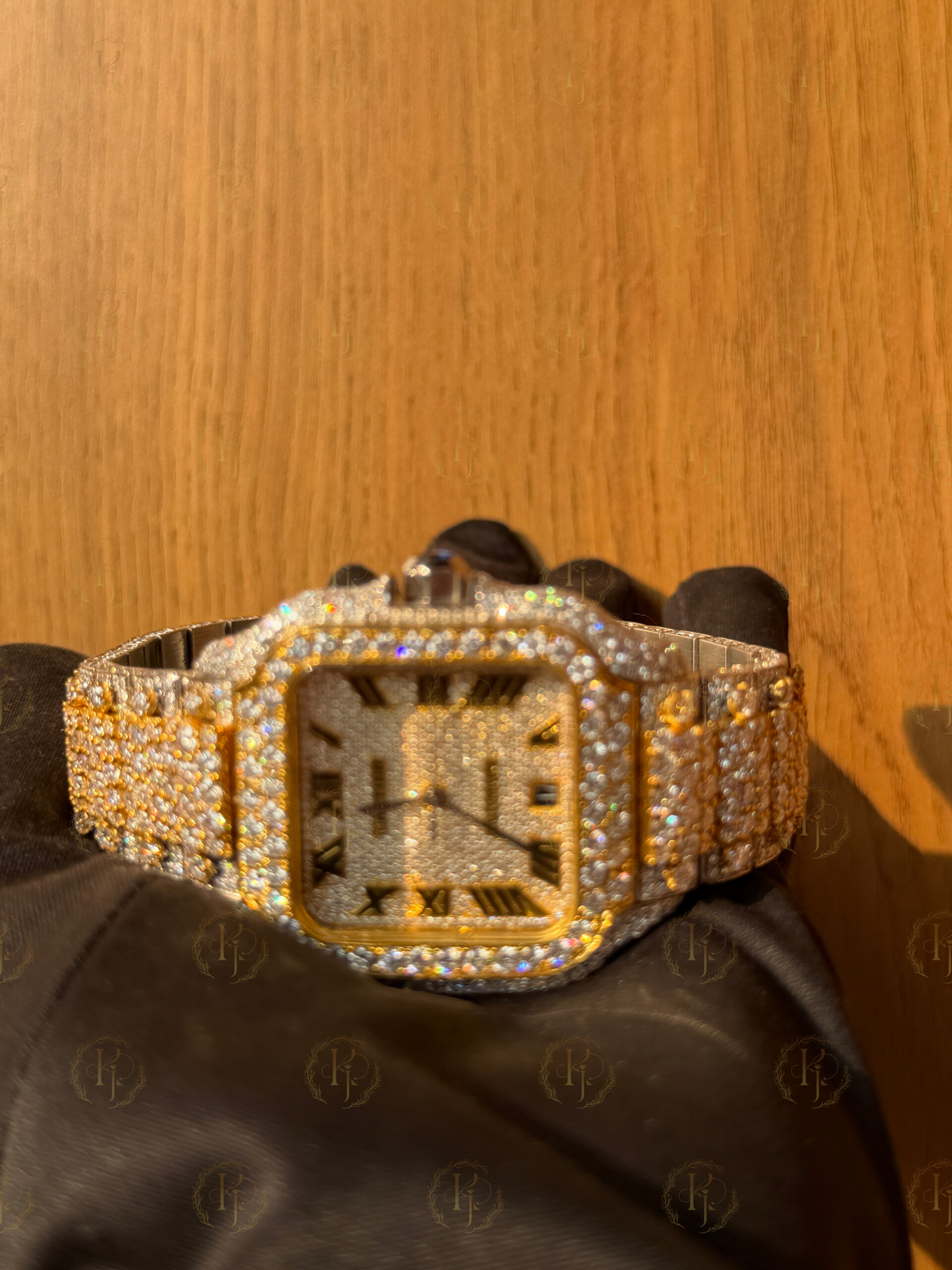 Cartier Santos Yellow White with Collet Band - Image 8