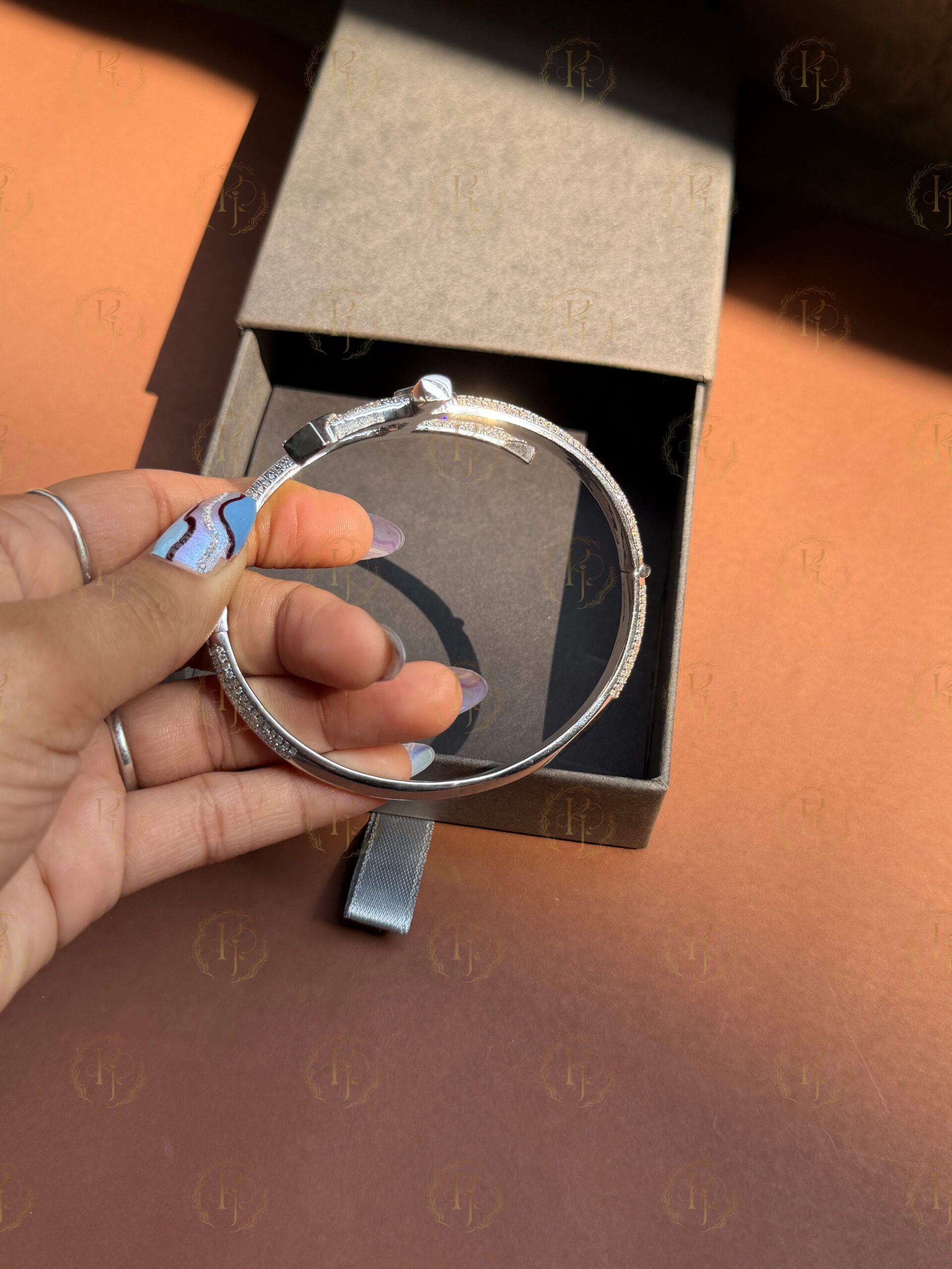 Custom Bracelet - cross design Bengan White tone - Image 3