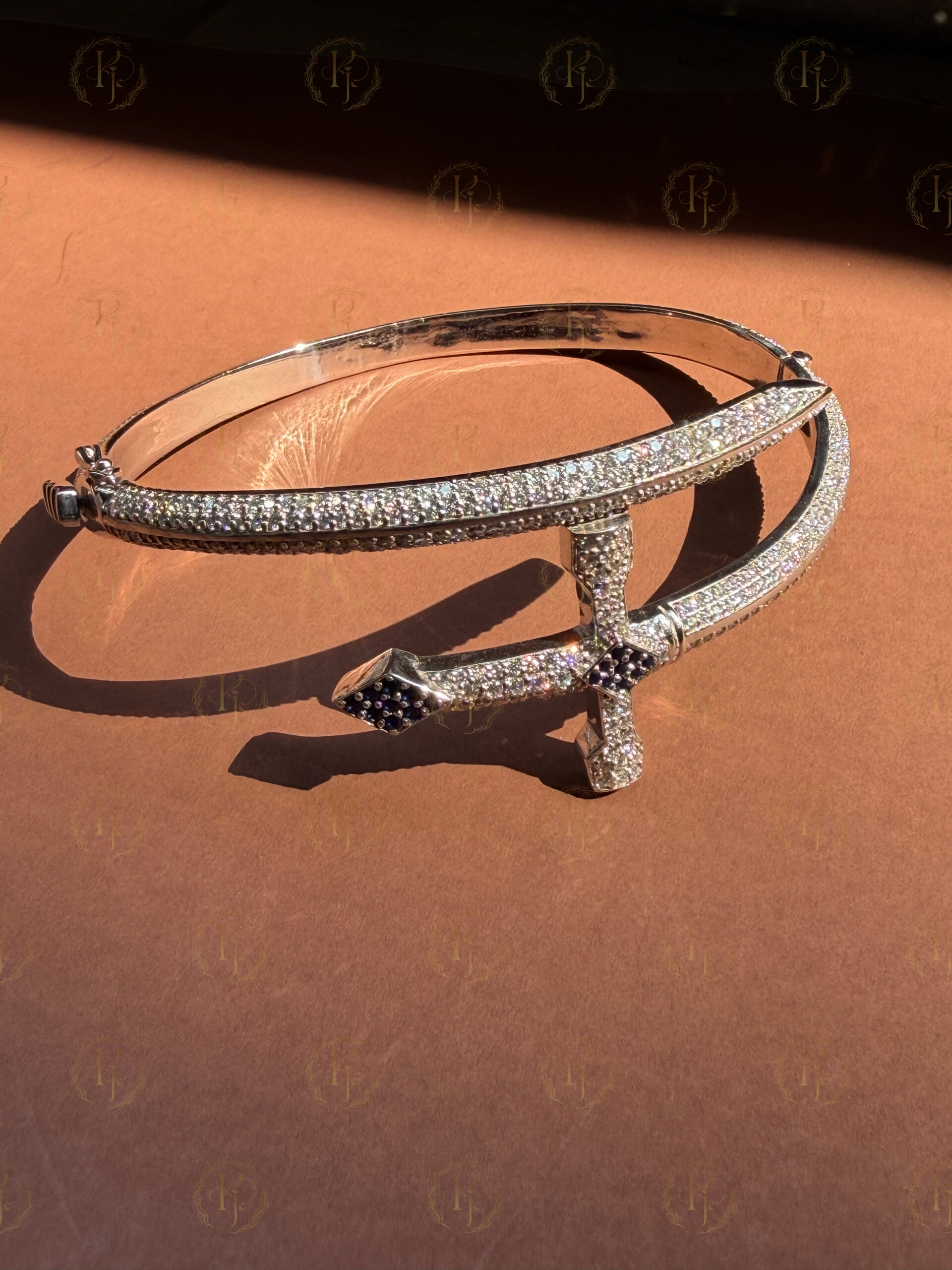 Custom Bracelet - cross design Bengan White tone - Image 4