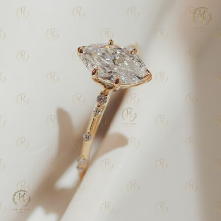 Mercury Diamond Ring with Yelllow tone for daily wear