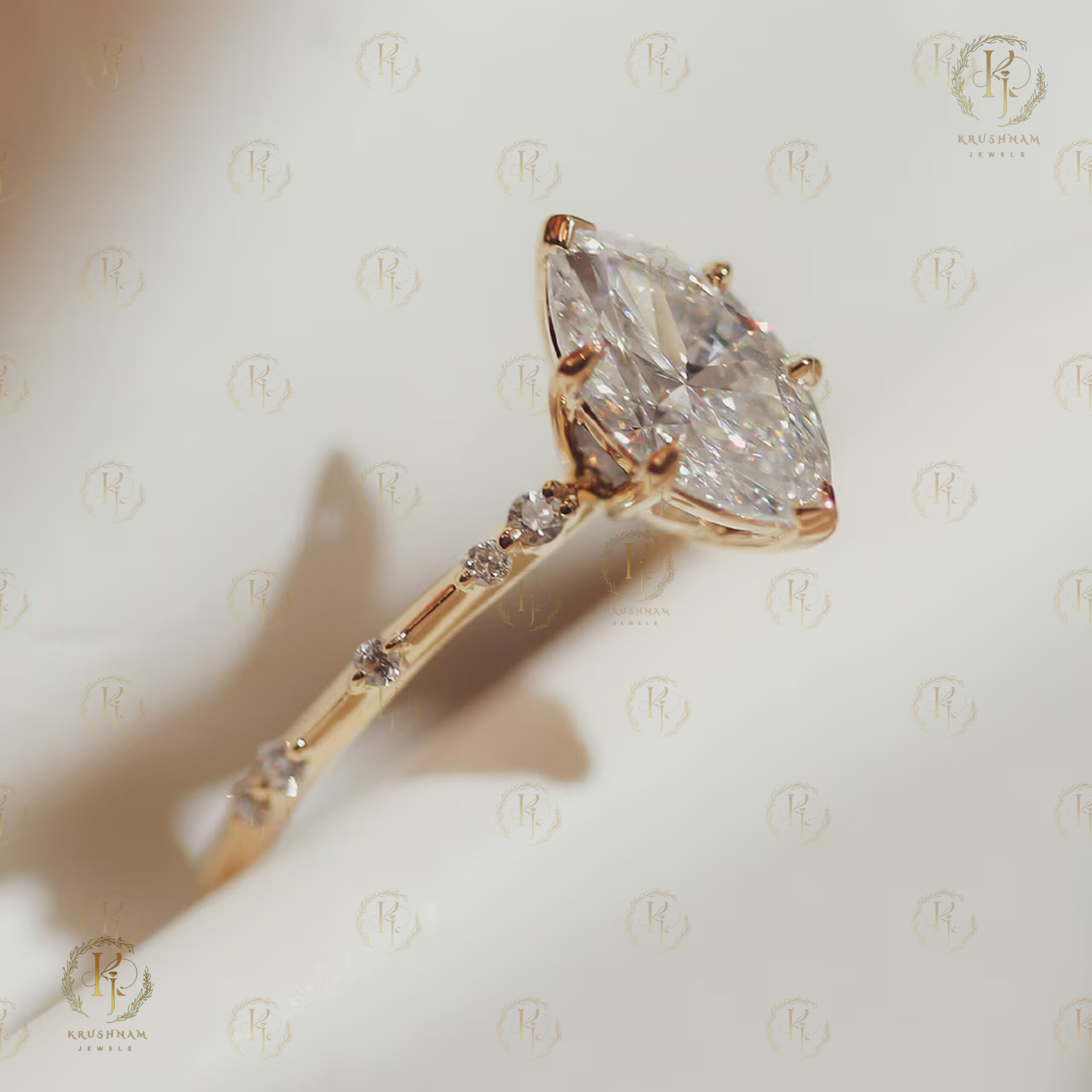 Mercury Diamond Ring with Yelllow tone for daily wear - Image 2