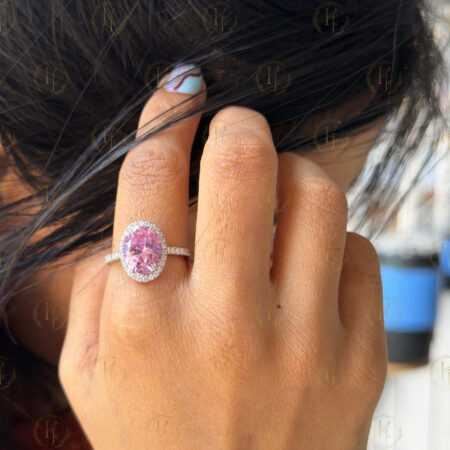 Custom 10ct Real Gold Moissanite Pink Diamond ring