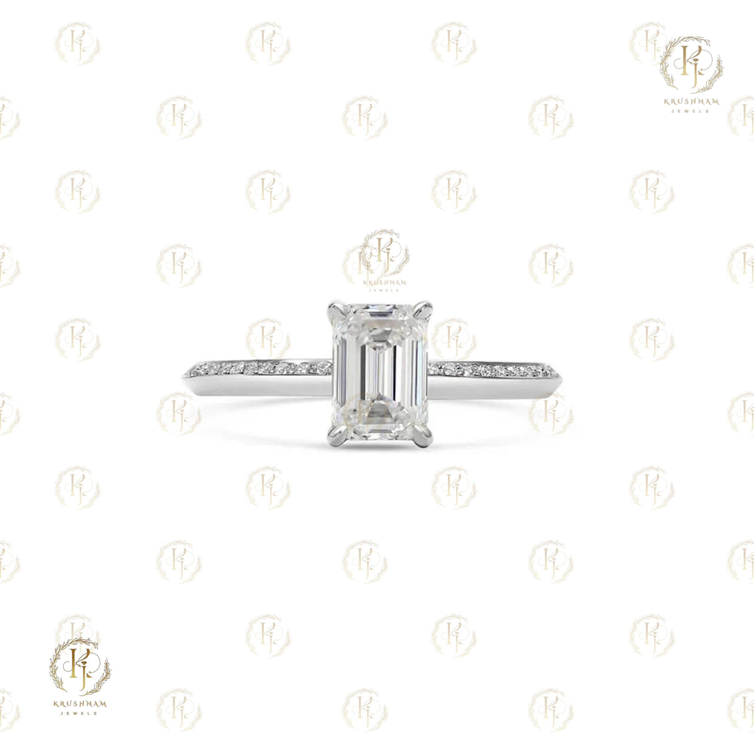 Stylish White Emerald Ring for Wedding - Image 2