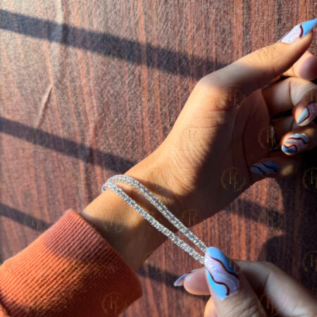 3mm 7imch Tennis Bracelet with Lab Diamonds yellow tone (for him two daughters)