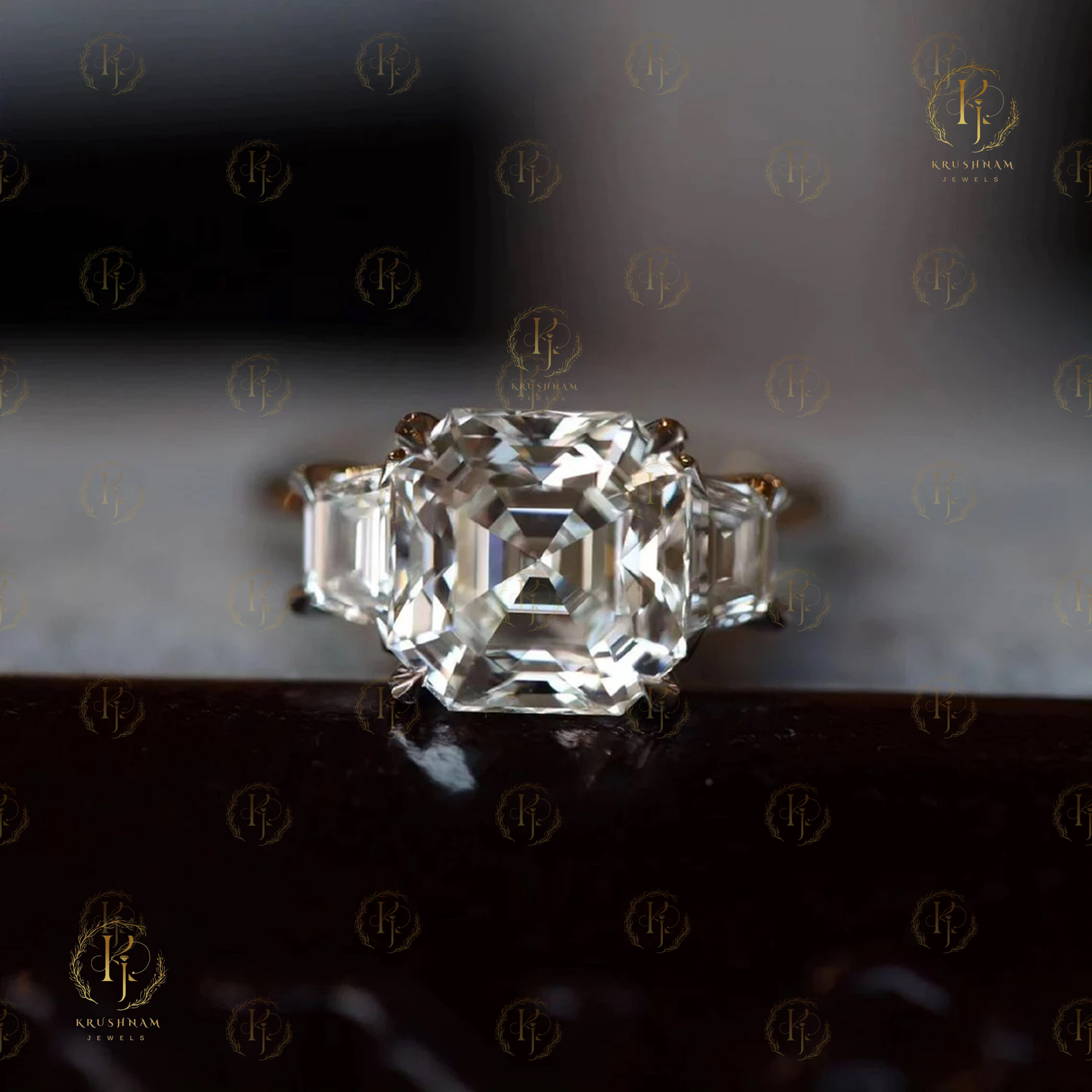 White Diamond with Rose Gold tone