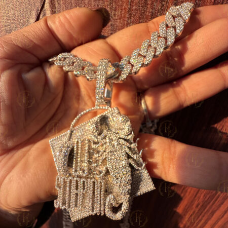 Custom Scorpio Pendant on square design with Full Rose tone