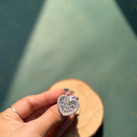 Heart shape Bugget diamond Ring with Full White tone (for her and him)