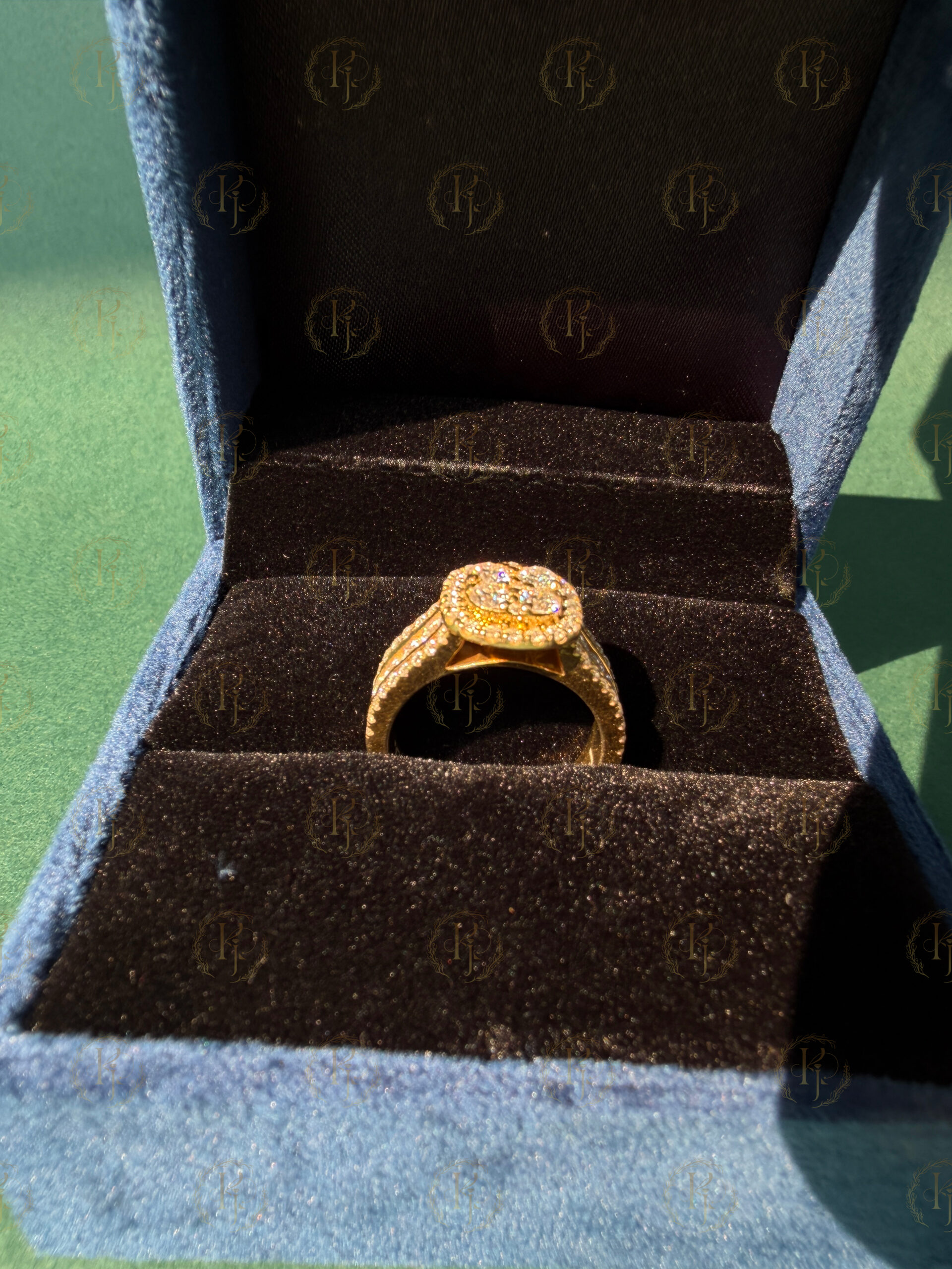 Custom Engagement Ring For Her With Yellow Gold Tone - Image 3