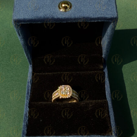 Custom Engagement Ring For Her With Yellow Gold Tone