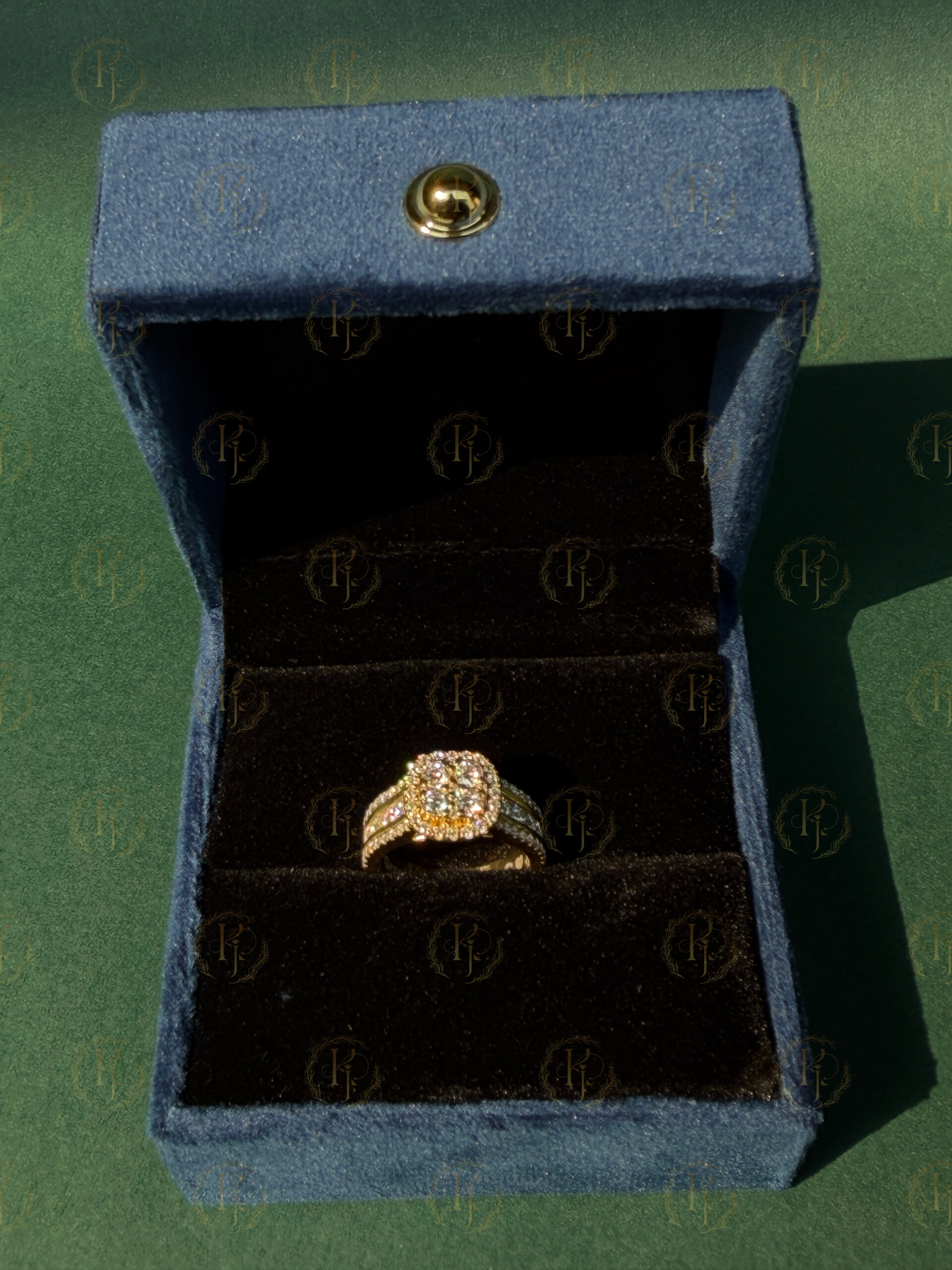 Custom Engagement Ring For Her With Yellow Gold Tone