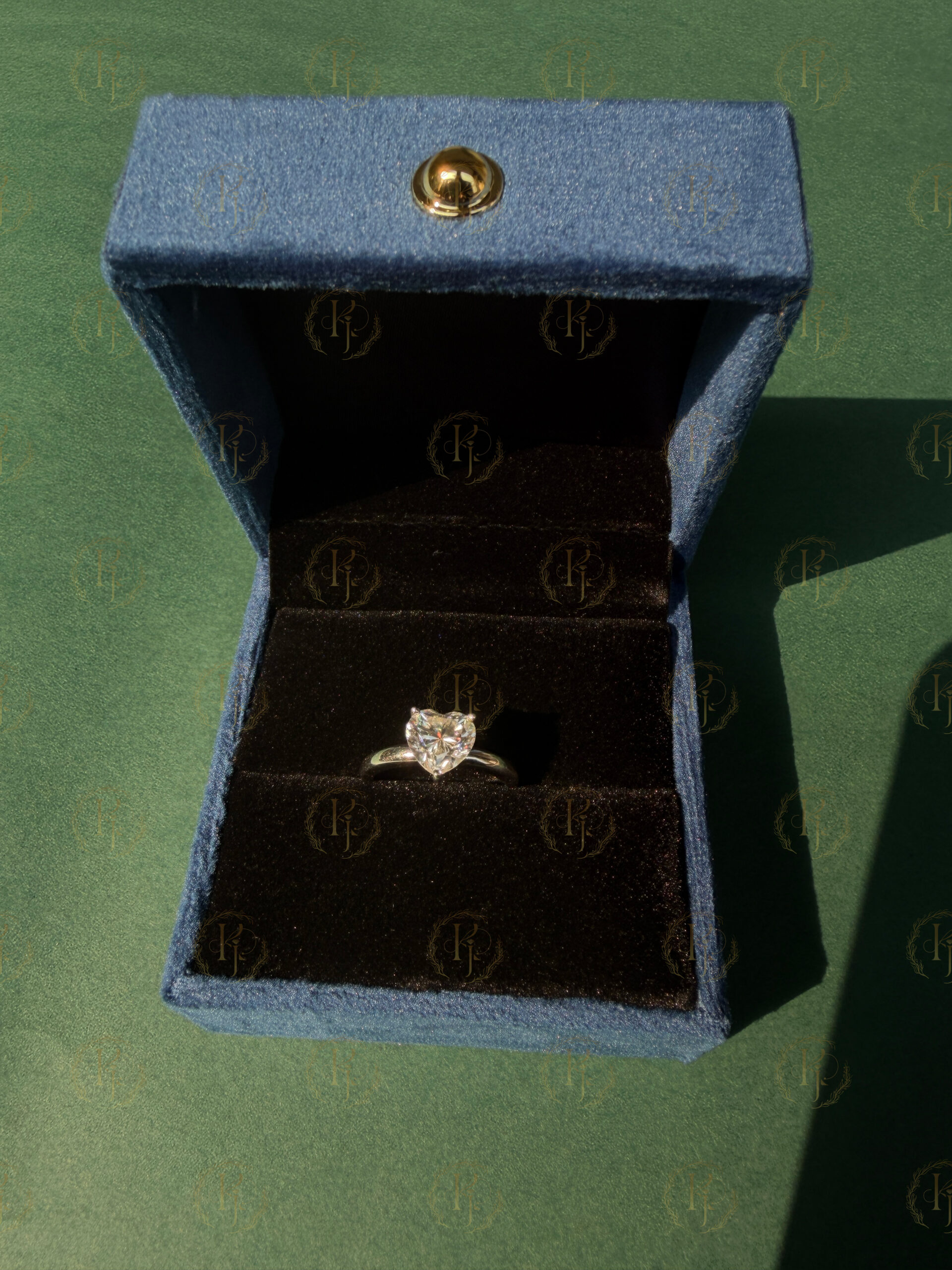 Custom Ring – Big Heart shape diamond Engagement Ring with White tone - Image 6