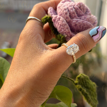 Custom 14ct real gold Engagement Ring with Lab-Grown Diamond