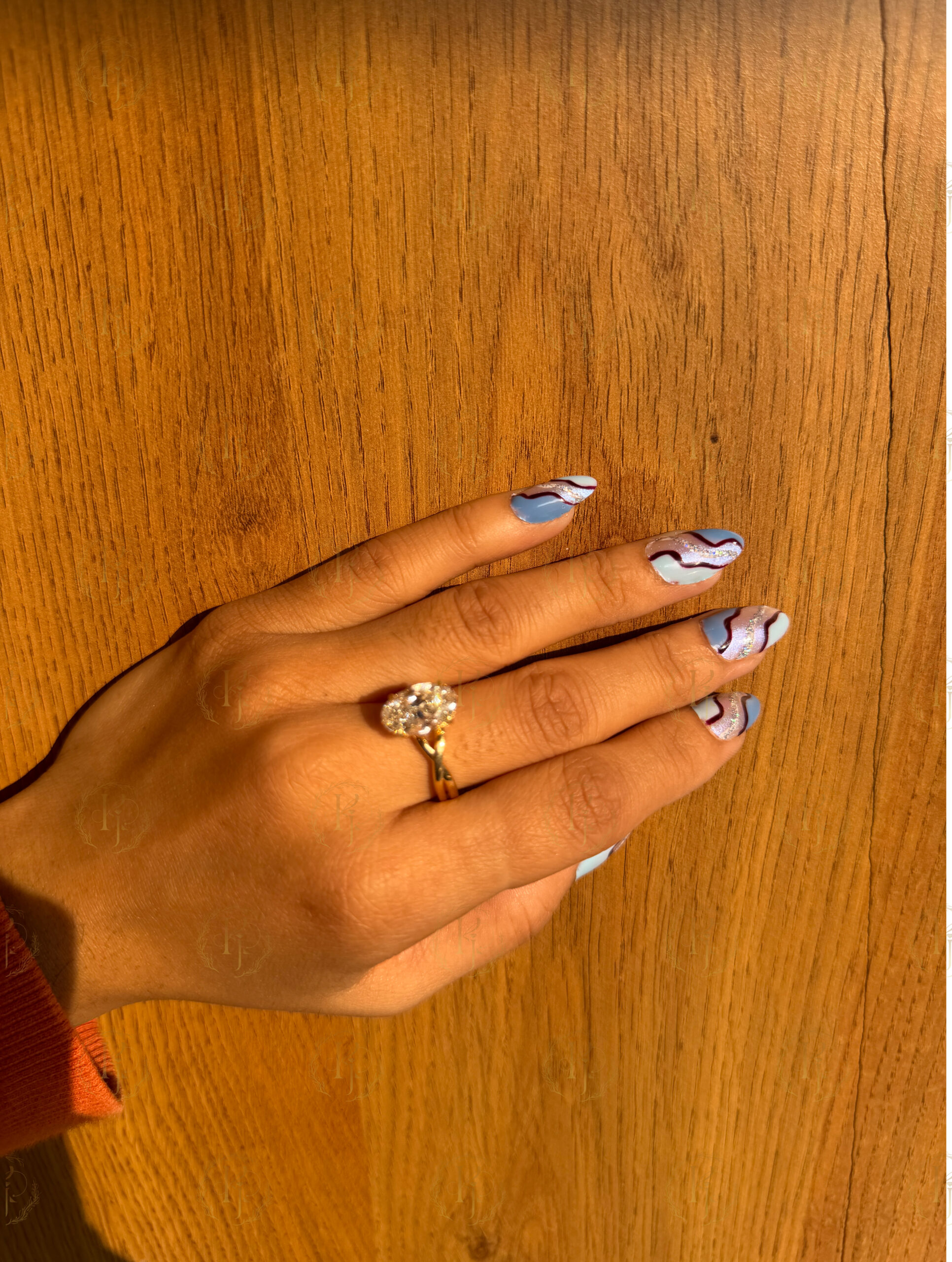 Custom 14ct real gold Engagement Ring with Lab-Grown Diamond