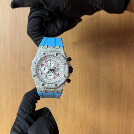 AP Sky Blue Silicone band watch with White tone Japan Movement