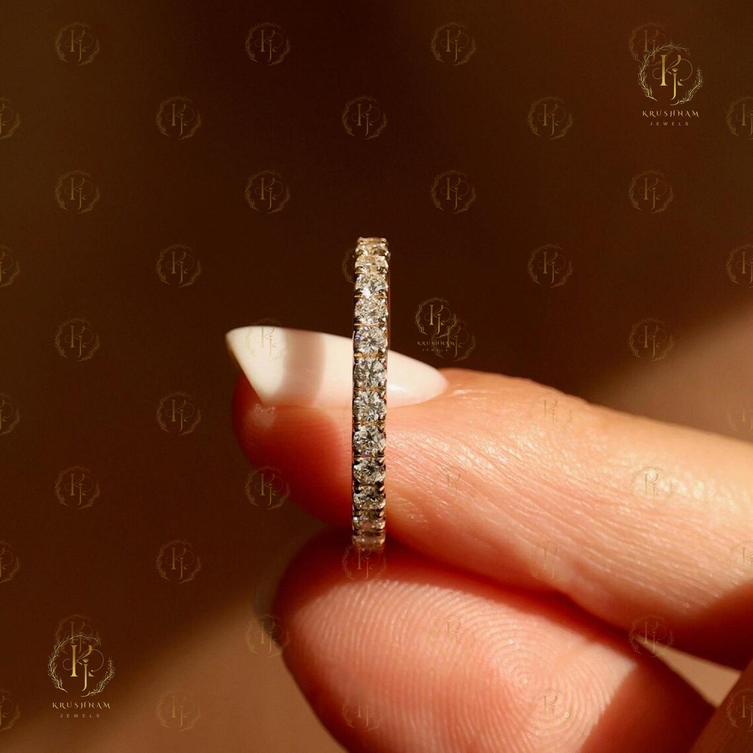 Small Round Diamond Ring with Yellow tone - Image 4