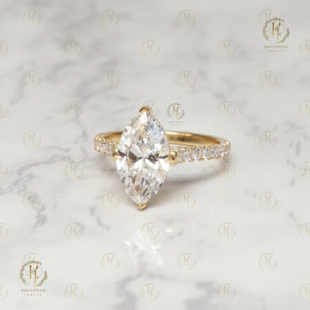 2.0 CT Marquise Diamond Engagement Ring, Hidden Halo