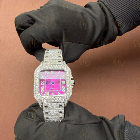 Cartier santos Purple Face and full White tone with Japan Movement